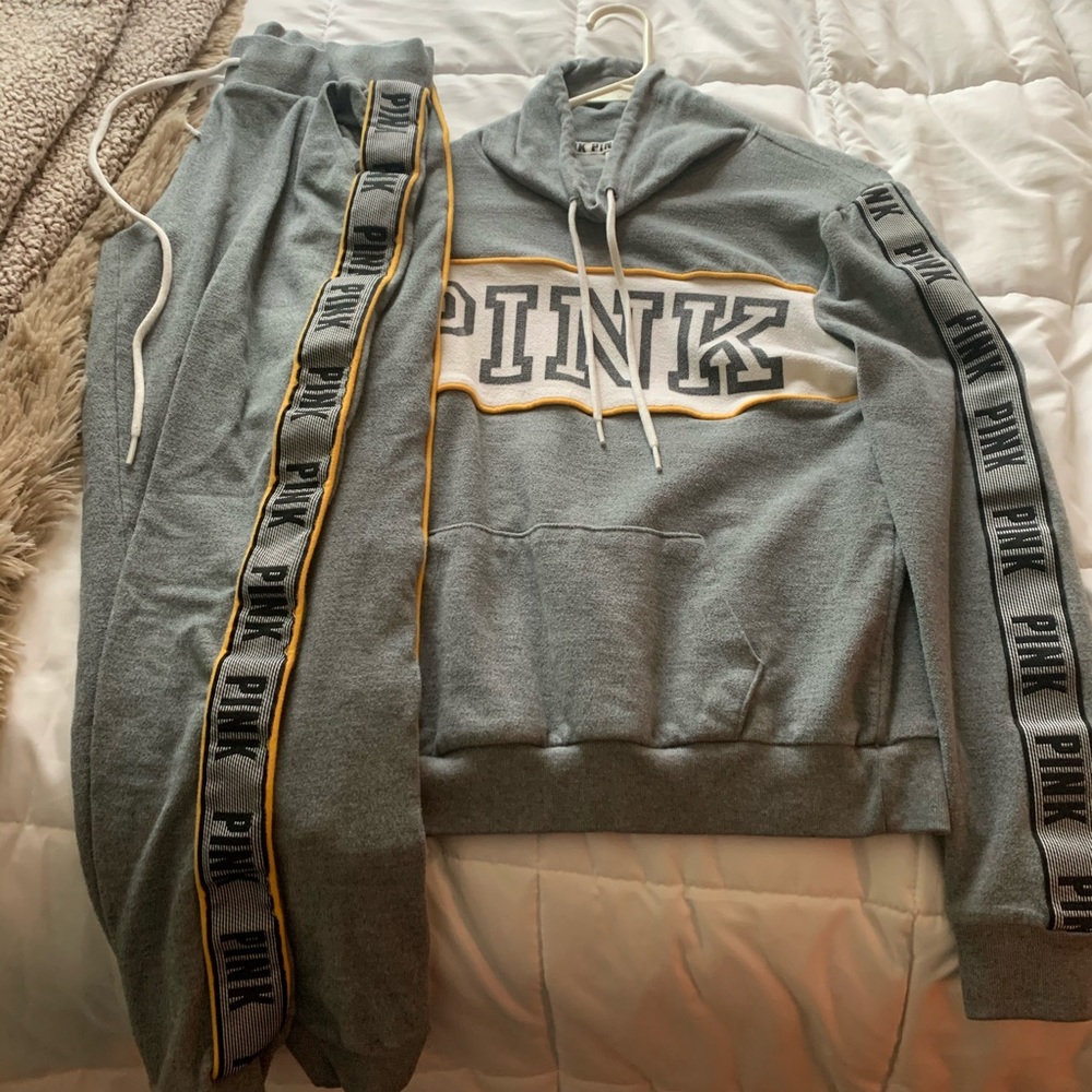 pink hoodie and jogger set